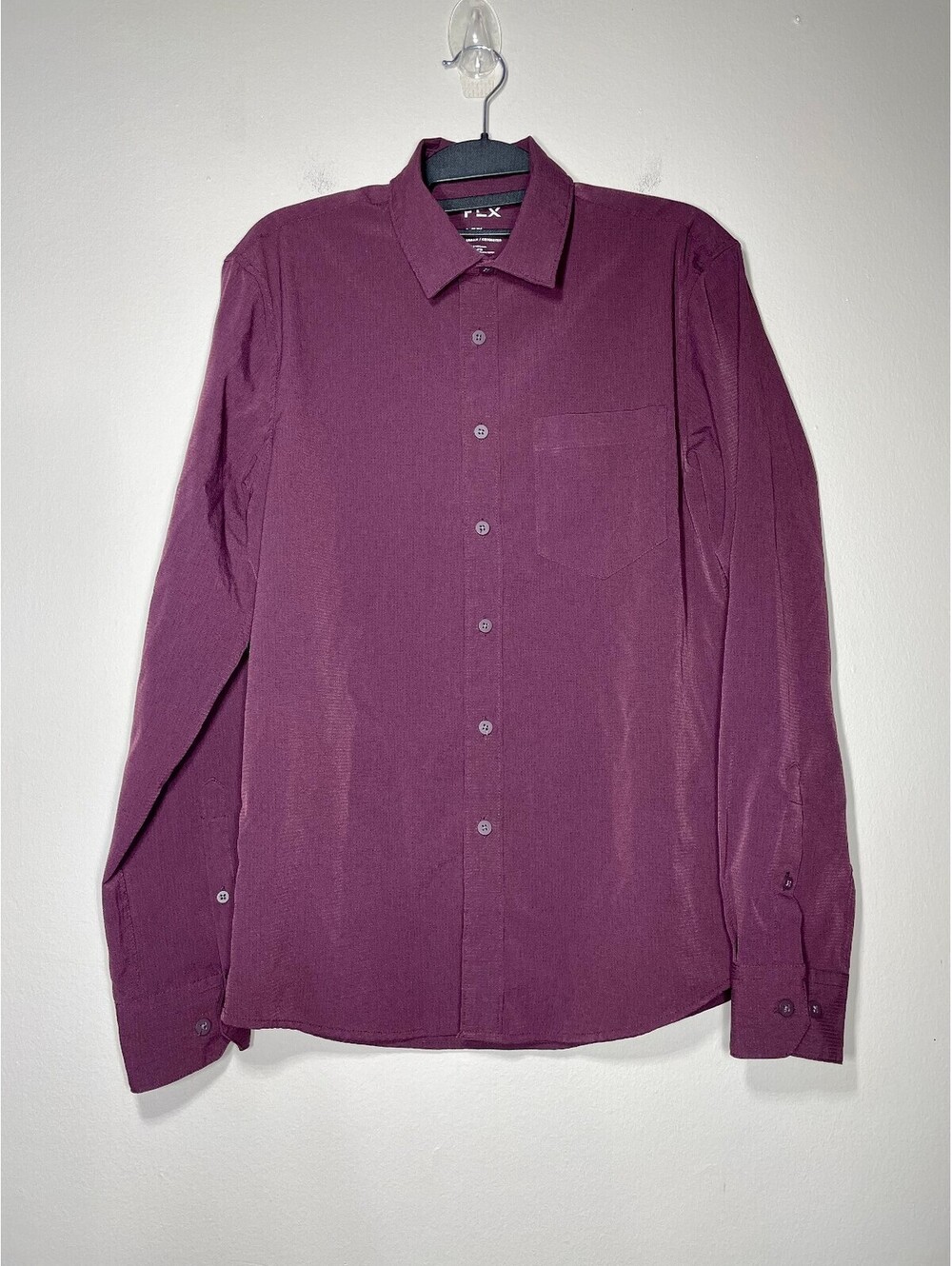 FLX Tech Button Up Shirt Gorpcore Urban Commuter Maroon S